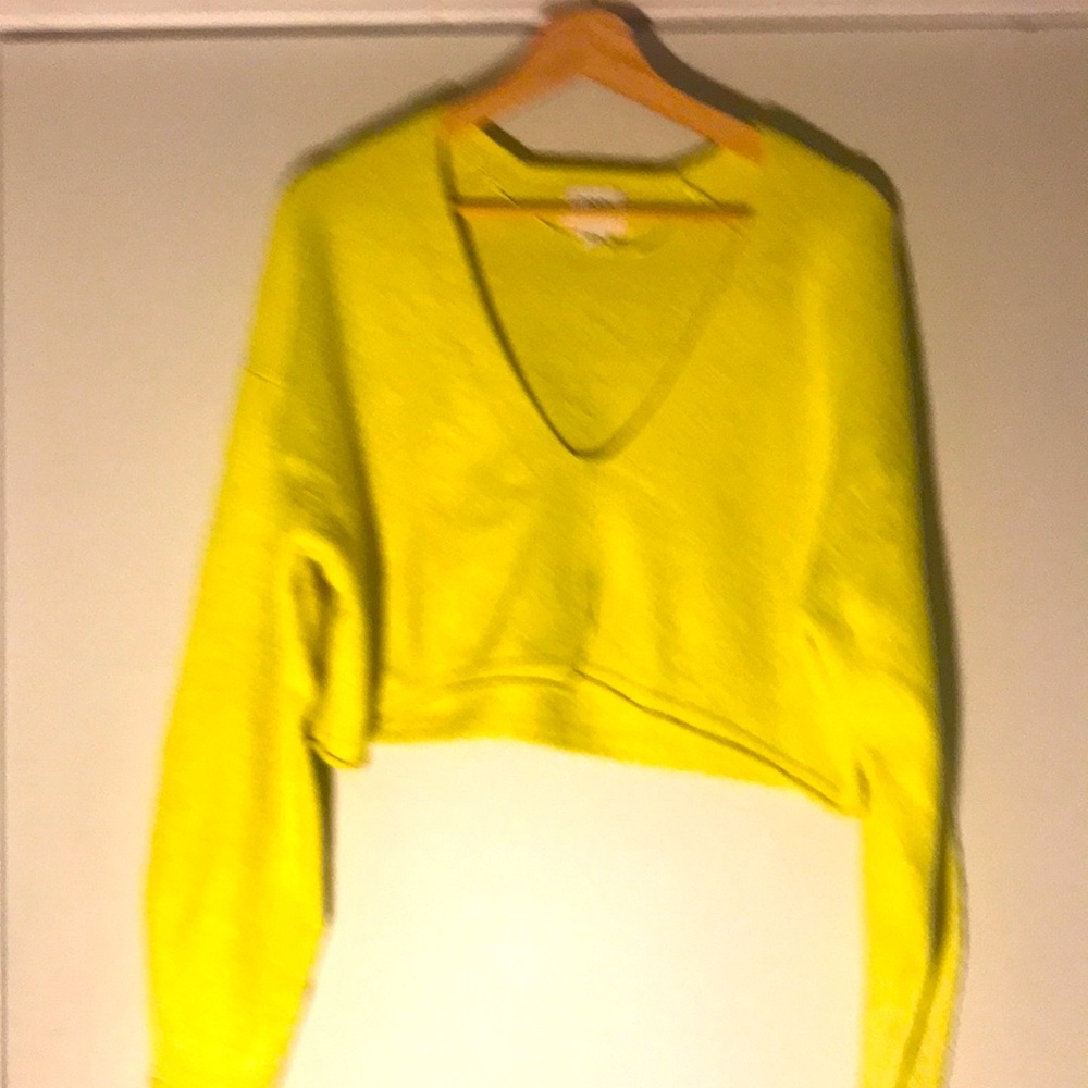 Vibrant Yellow V-Neck Women's Top